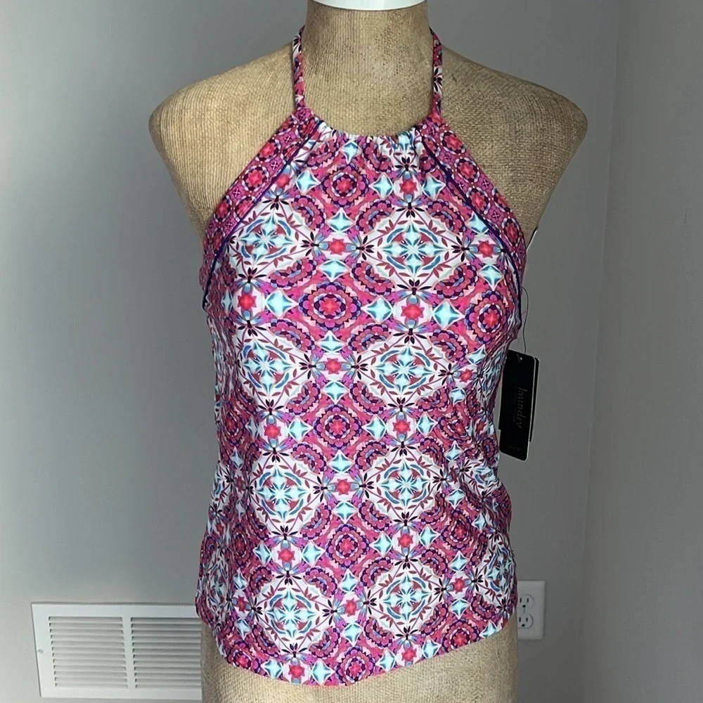 LAUNDRY BY SHELLI SEGAL Tankini Swim Top Size Small NWT